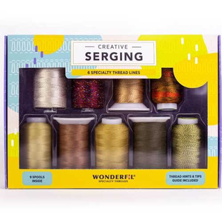 CREATIVE SERGING - 9 SPOOLS - WONDERFIL - EARTH TONES