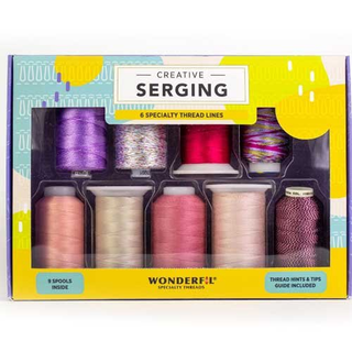 CREATIVE SERGING - 9 SPOOLS - WONDERFIL - POWDER ROOM