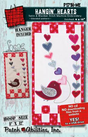 HANGING HEARTS - WITH BUTTON AND HANGER - PATCH ABILITIES