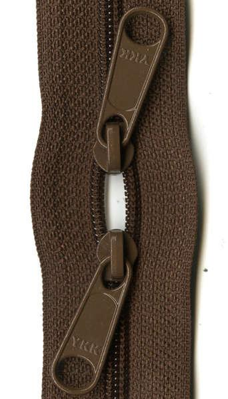 HANDBAG ZIPPER - 30" DOUBLE SLIDE - SEAL BROWN - BY ANNIE