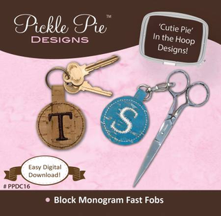 PICKLE PIE DESIGNS BLOCK MONOGRAM FAST FOBS