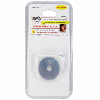QUILTERS SELECT ROTARY BLADE 28MM 3PK