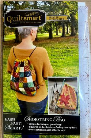 QUILT SMART SHOE STRING BAG PATTERN AND PRINTED INTERFACING