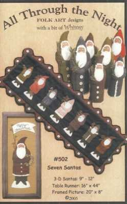 Seven Santa Penny Rug   All Through the Night