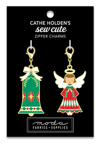 SEW CUTE BELL AND ANGEL ZIPPER PULL 2CT - MODA