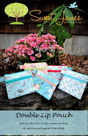 DOUBLE ZIP POUCH - SWEET JANE'S  - SUE PFAU