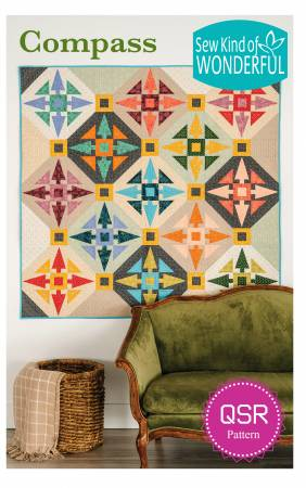 MARINER'S COMPASS WALL QUILT (M) - SEAMS LIKE FUN DESIGNS