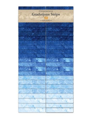 Stonehenge Gradations  Strips - Indigo