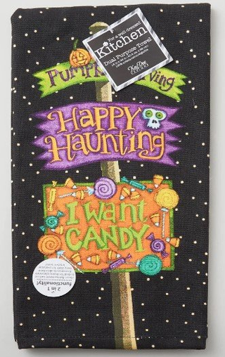 TERRY TOWEL HALLOWEEN SIGN H6414