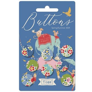JUBILEE FARM FLOWERS BUTTONS TILDA COLOR BLUE AND GREEN