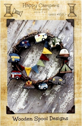 HAPPY CAMPERS ORNAMENTS (M) - WOODEN SPOOL DESIGNS