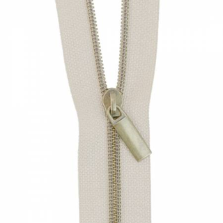 BEIGE TAPE & ANTIQUE COIL ZIPPER BY THE YARD - SALLIE TOMATO