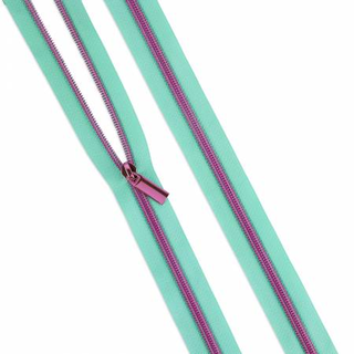 TULA PINK ZIPPER BY YARD RAINDROP TAPE AND PINK COIL 9 PULLS 3YDS SALLIE TOMATO