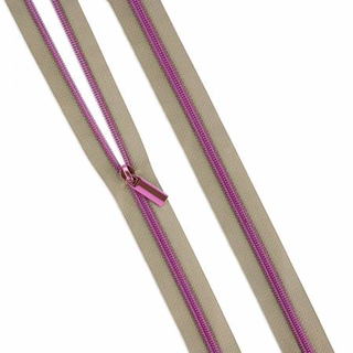 BEIGE  #5 NYLON TULA PINK COIL ZIPPER