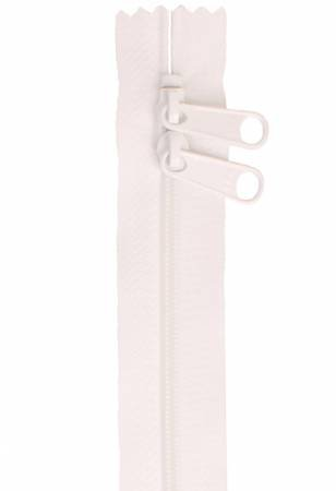 HANDBAG ZIPPER - 30" DOUBLE SLIDE - WHITE - BY ANNIE