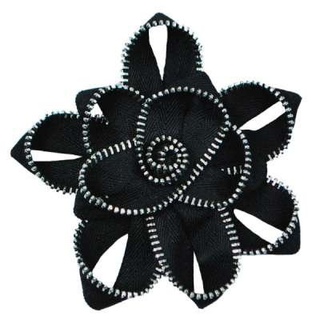 Zipper Dimensional Flower Brooch